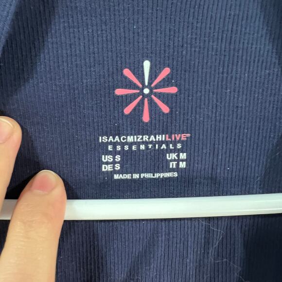 Isaac Mizrahi LIVE! Essentials Ribbed Pima Cotton Cardigan Dark Navy Size Small - Picture 4 of 10